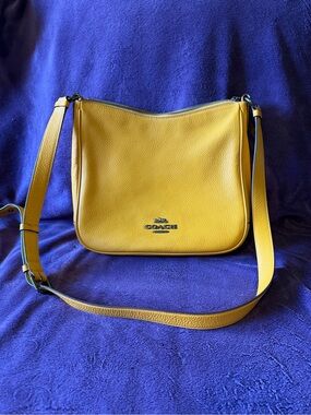 Coach Mustard Yellow Pebbled Leather Crossbody Bag